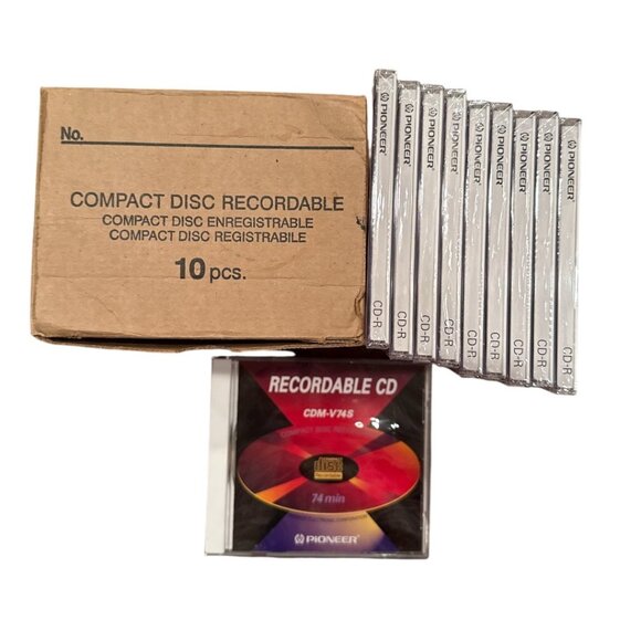 Lot of 10 Pioneer CD -V74S Recordable CDs 74 Min Audiophile - Picture 1 of 5